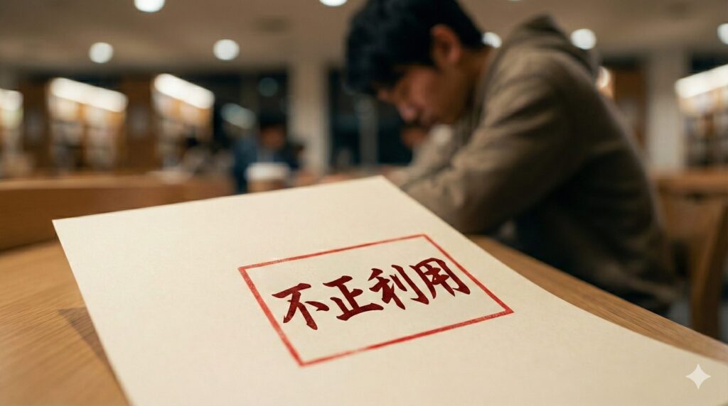 ChatGPTのコピペ発覚でレポートに不正利用と書かれている