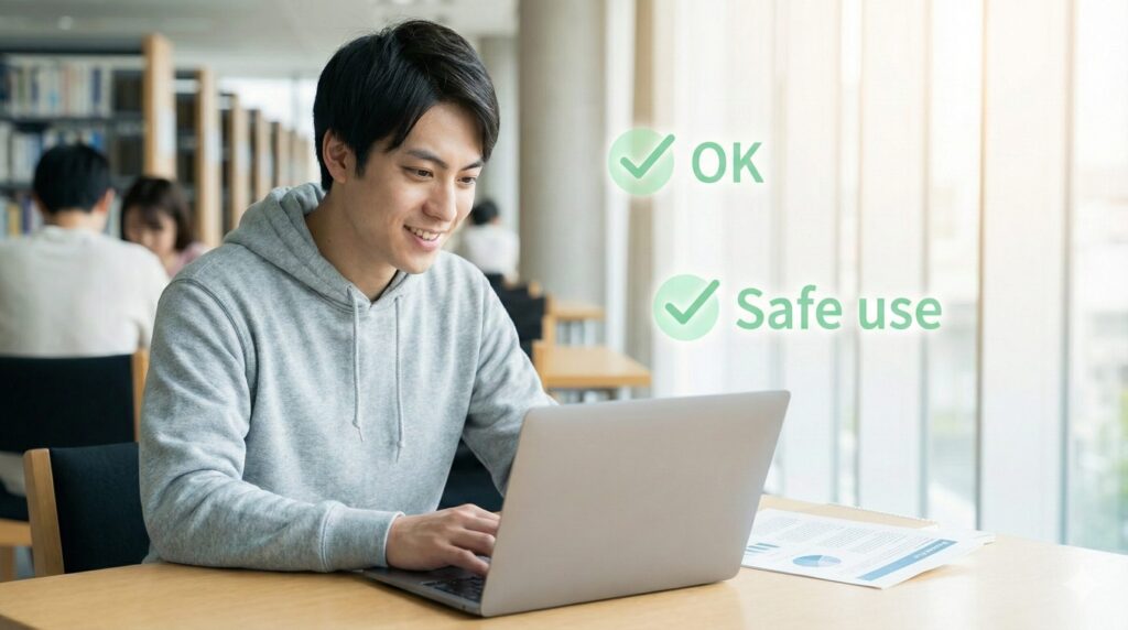 ChatGPTを正しく活用し安心してレポートを提出できた大学生