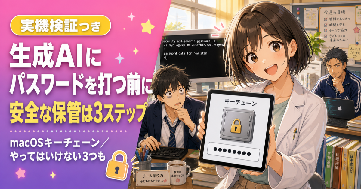 生成AIにパスワードを打ち込む前に｜安全な管理はmacOSキーチェーンで