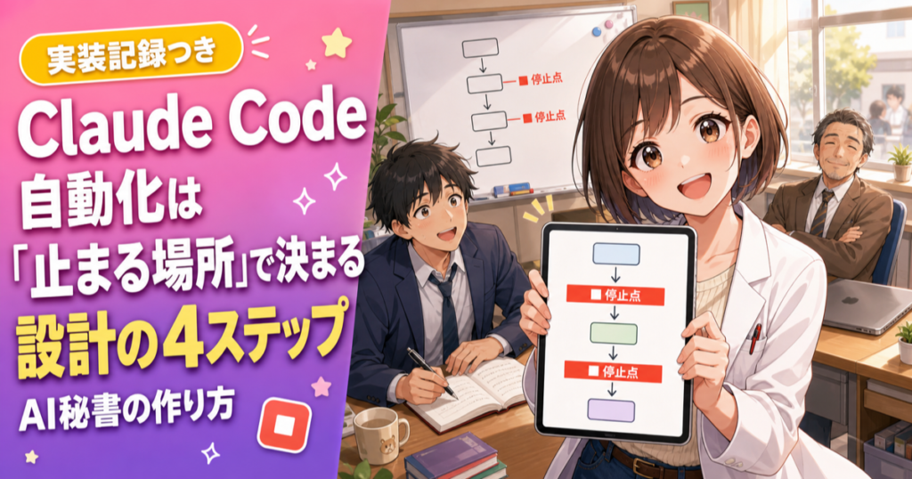 Claude Codeの自動化は「止まる場所」の設計で決まる｜AI秘書の作り方